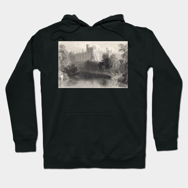 Engraving Kilkenny Castle, Ireland 1841 Hoodie by artfromthepast